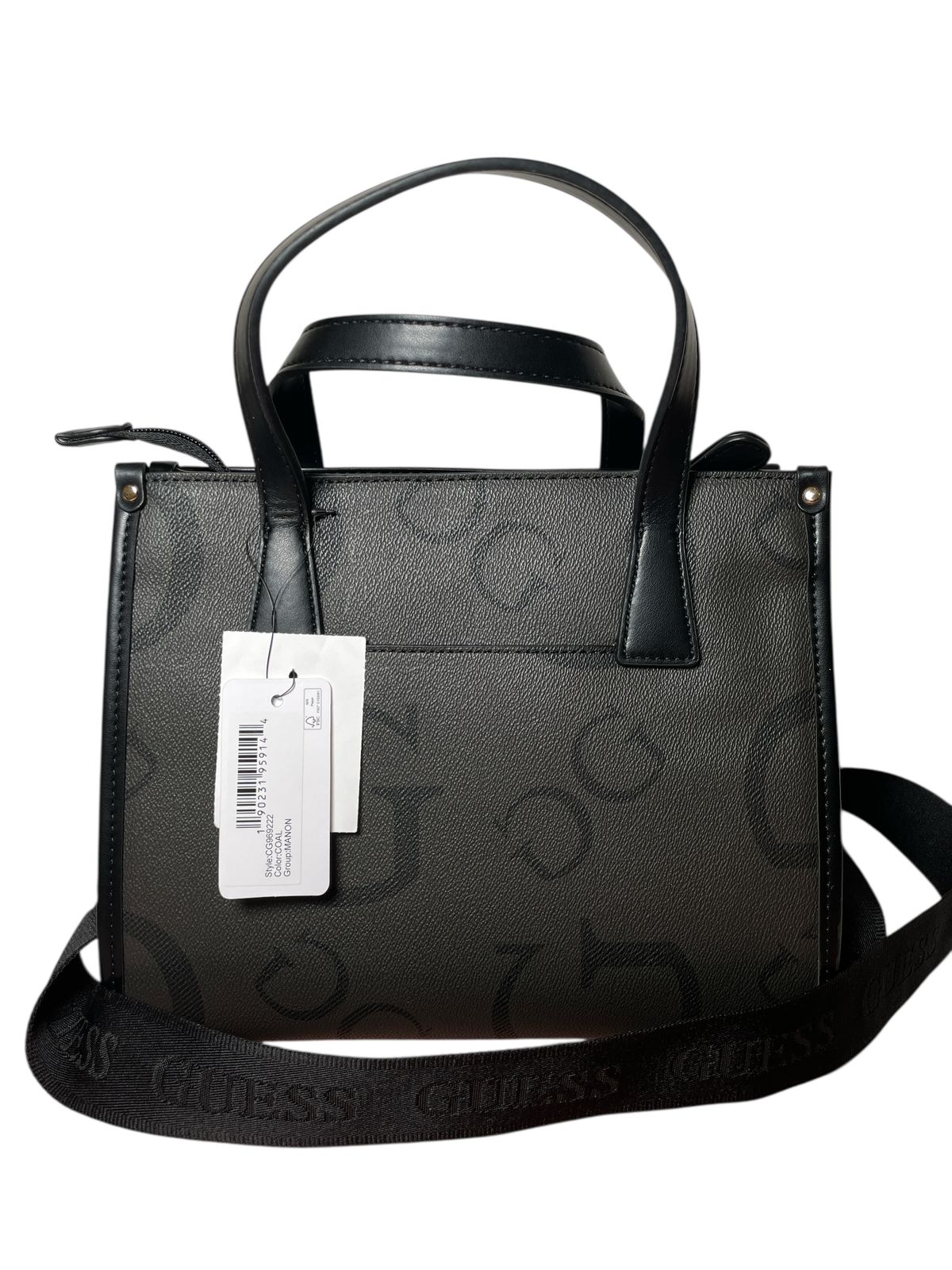 Bolsa GUESS Negra Mediana con Asa Gruesa – Elegancia Urbana y Versatilidad
